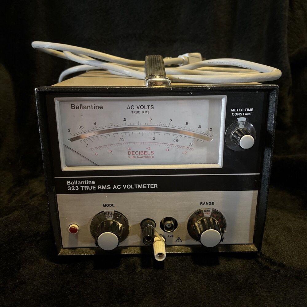 intage Ballantine 323 True RMS AC Voltmeter Analog Lab Test Equipment